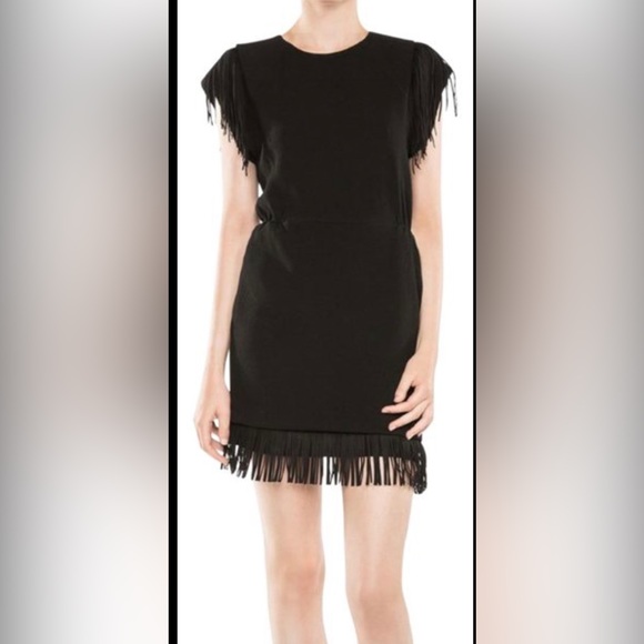 Maje black RENATA fringe dress - Picture 6 of 7